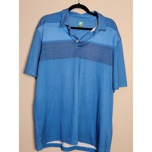 PGA Tour Men's Sz  Extra Large Polo Pro Series Blue Tees Golf Clubs All Over